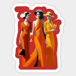 Three art deco women Sticker